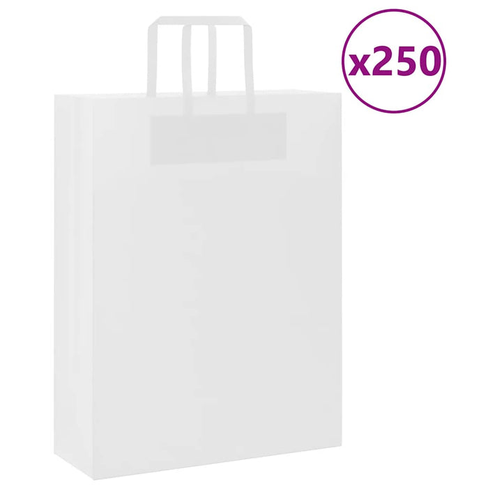 Pungi de hârtie 250 buc cu mânere albe 32x12x42 cm - WALTI WALTI