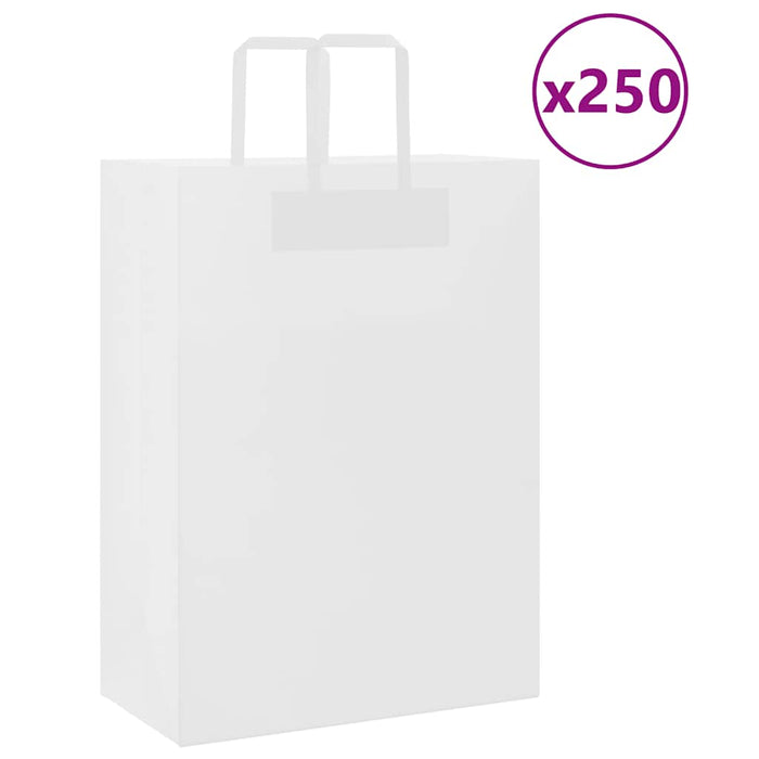 Pungi de hârtie 250 buc cu mânere albe 32x17x44 cm - WALTI WALTI