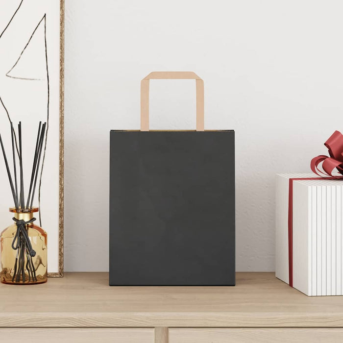 Pungi de hârtie 250 buc cu mânere negre 18x8x22 cm - WALTI WALTI