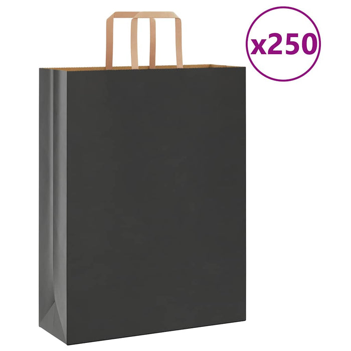 Pungi de hârtie 250 buc cu mânere negre 32x12x42 cm - WALTI WALTI