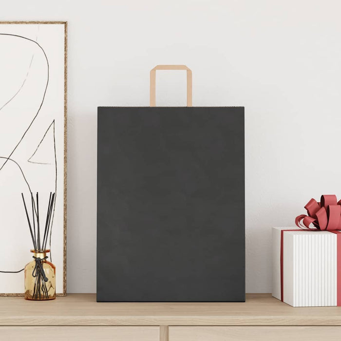 Pungi de hârtie 250 buc cu mânere negre 32x12x42 cm - WALTI WALTI