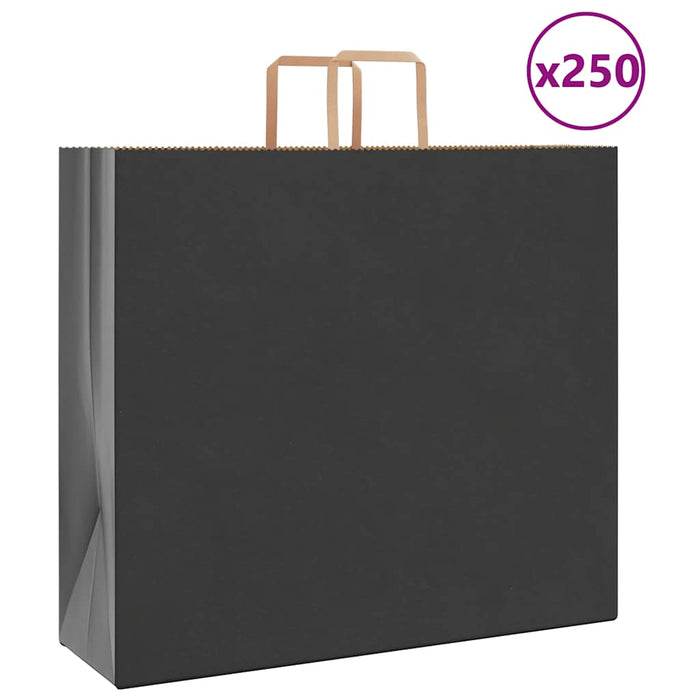 Pungi de hârtie 250 buc cu mânere negre 54x15x49 cm - WALTI WALTI