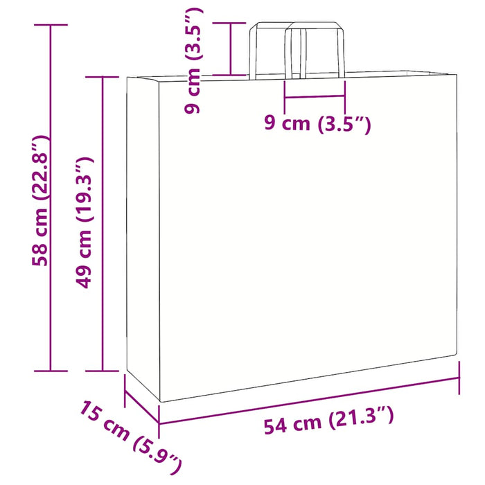 Pungi de hârtie 250 buc cu mânere negre 54x15x49 cm - WALTI WALTI