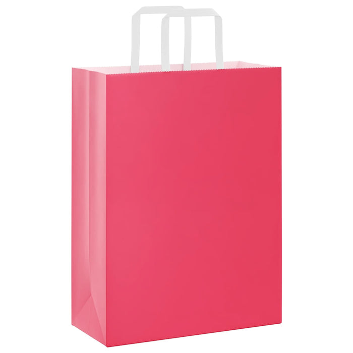 Saci de hârtie 50 buc cu mânere roz 26x12x35 cm - WALTI WALTI