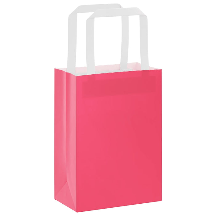Pungi de hârtie 250 buc cu mânere roz 15x8x21 cm - WALTI WALTI