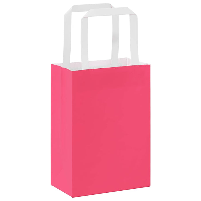 Pungi de hârtie 250 buc cu mânere roz 15x8x21 cm - WALTI WALTI