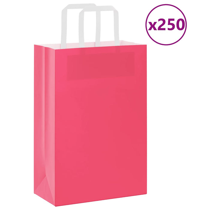 Pungi de hârtie 250 buc cu mânere roz 21x11x31 cm - WALTI WALTI