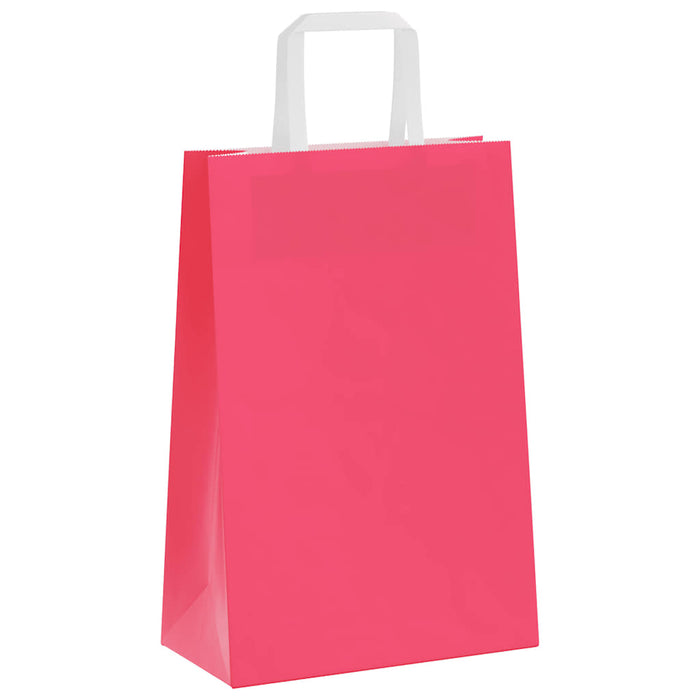 Pungi de hârtie 250 buc cu mânere roz 21x11x31 cm - WALTI WALTI