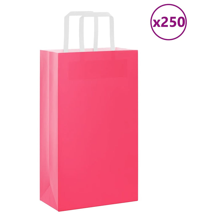 Pungi de hârtie 250 buc cu mânere roz 21x11x36 cm - WALTI WALTI