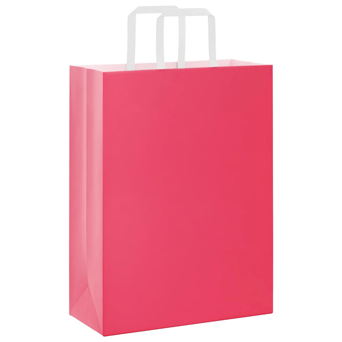 Pungi de hârtie 250 buc cu mânere roz 26x12x35 cm WALTI