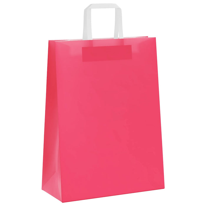 Pungi de hârtie 250 buc cu mânere roz 26x12x35 cm WALTI