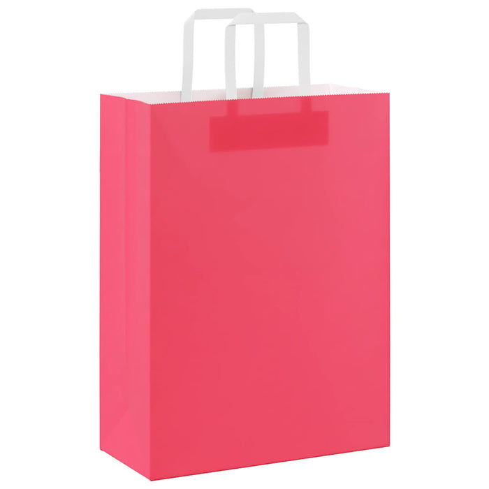 Pungi de hârtie 250 buc cu mânere roz 26x12x35 cm WALTI