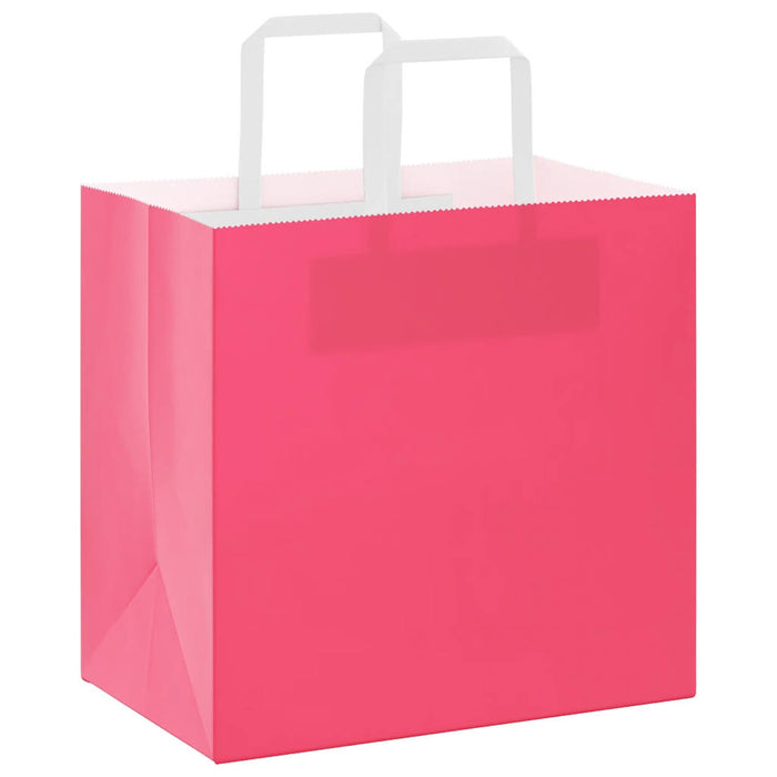Pungi de hârtie 250 buc cu mânere roz 26x17x25 cm - WALTI WALTI