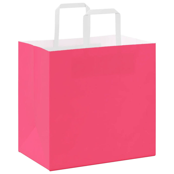 Pungi de hârtie 250 buc cu mânere roz 26x17x25 cm - WALTI WALTI