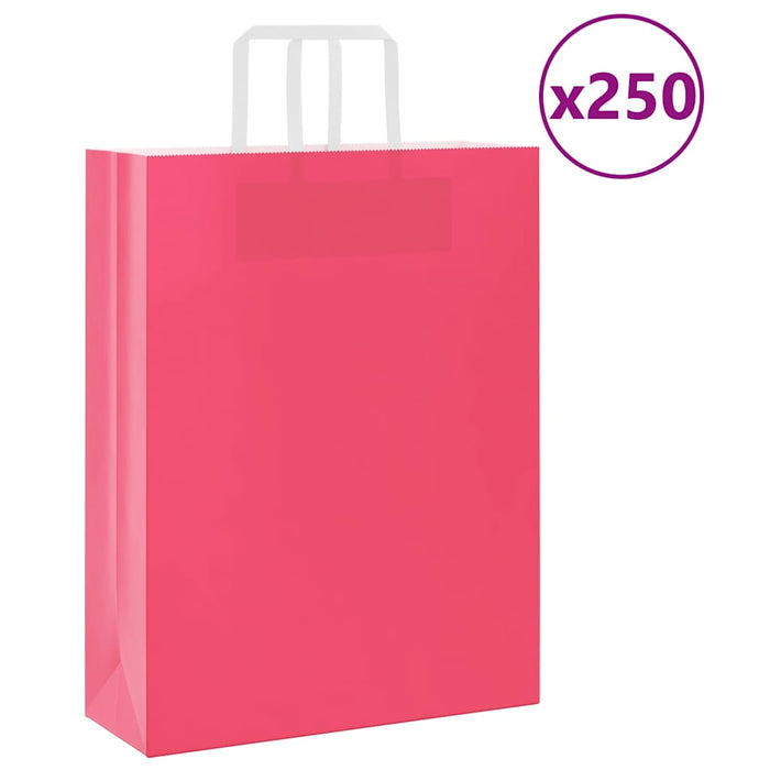 Pungi de hârtie 250 buc cu mânere roz 32x12x42 cm - WALTI WALTI