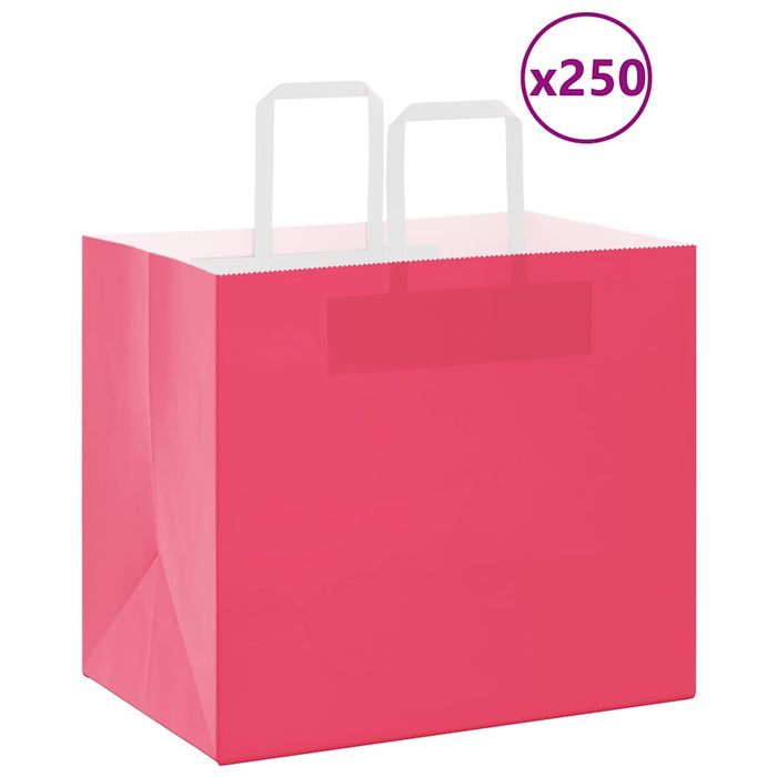 Pungi de hârtie 250 buc cu mânere roz 32x22x28 cm - WALTI WALTI