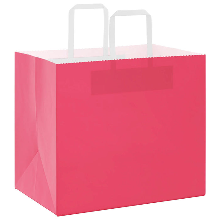 Pungi de hârtie 250 buc cu mânere roz 32x22x28 cm - WALTI WALTI