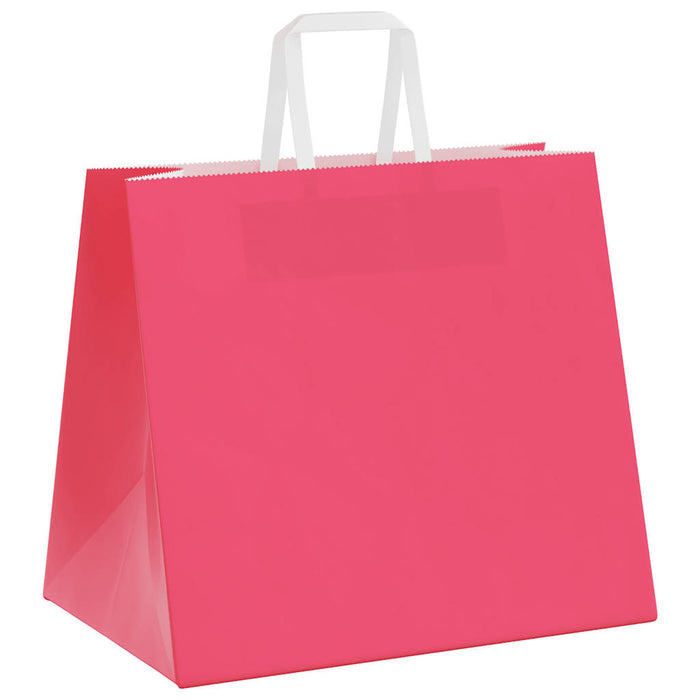 Pungi de hârtie 250 buc cu mânere roz 32x22x28 cm - WALTI WALTI
