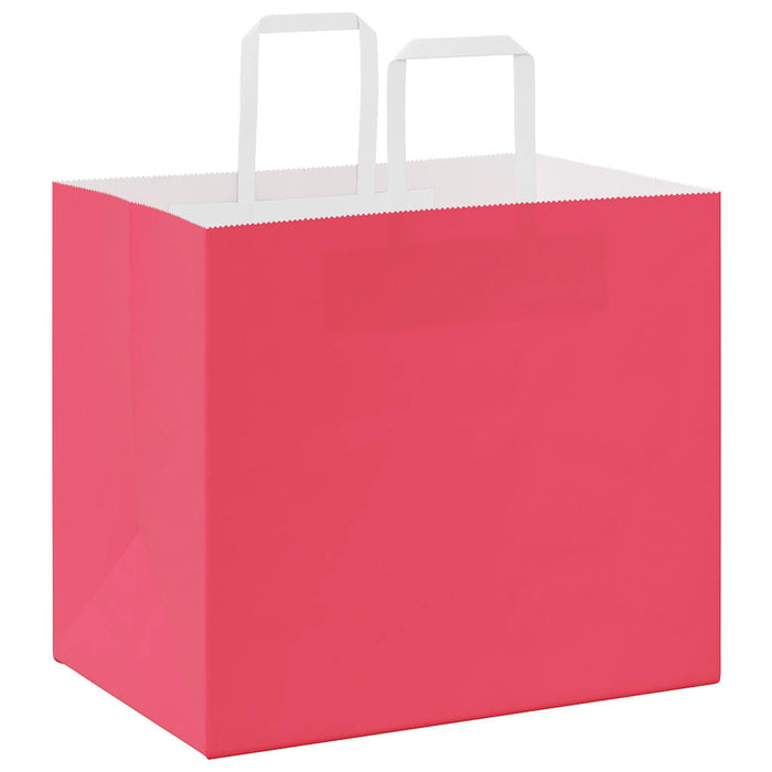 Pungi de hârtie 250 buc cu mânere roz 32x22x28 cm - WALTI WALTI