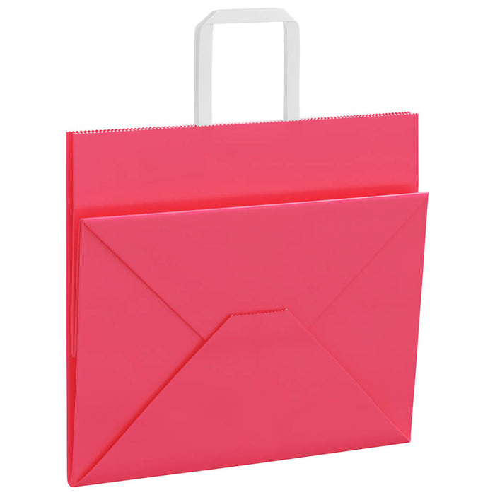 Pungi de hârtie 250 buc cu mânere roz 32x22x28 cm - WALTI WALTI