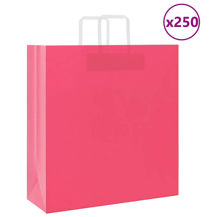 Pungi de hârtie 250 buc cu mânere roz 45x17x48 cm - WALTI WALTI