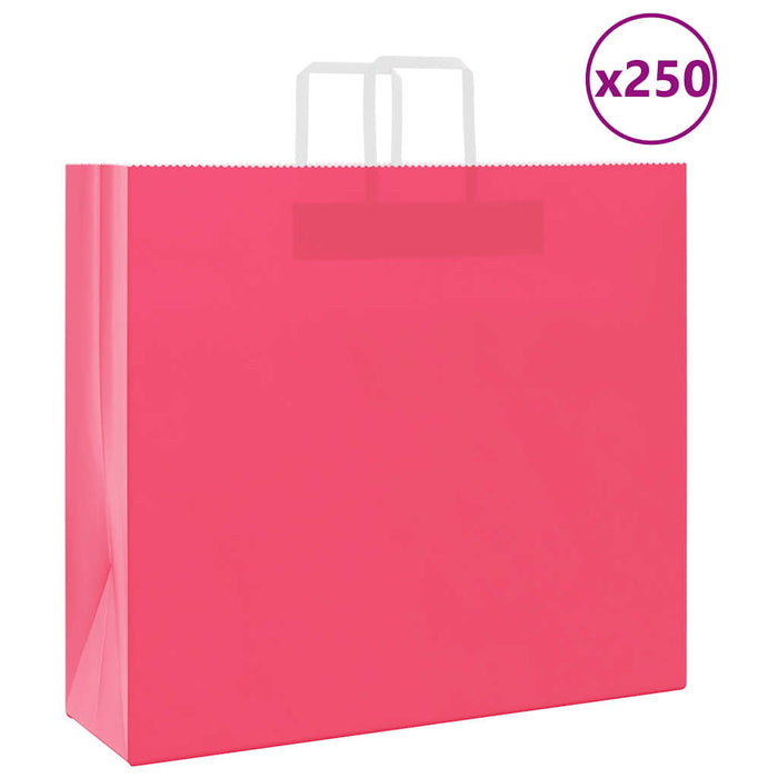 Pungi de hârtie 250 buc cu mânere roz 54x15x49 cm - WALTI WALTI