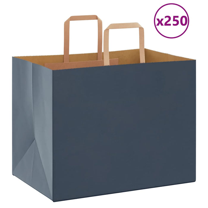 Pungi de hârtie 250 buc cu mânere Albastre 32x22x24 cm - WALTI WALTI
