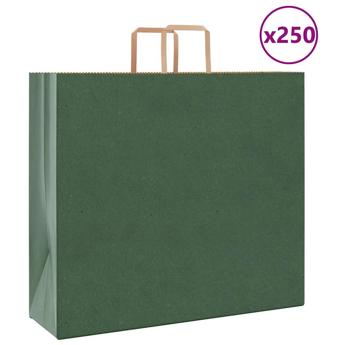 Pungi de hârtie 250 buc cu mânere verde 54x15x49 cm - WALTI WALTI