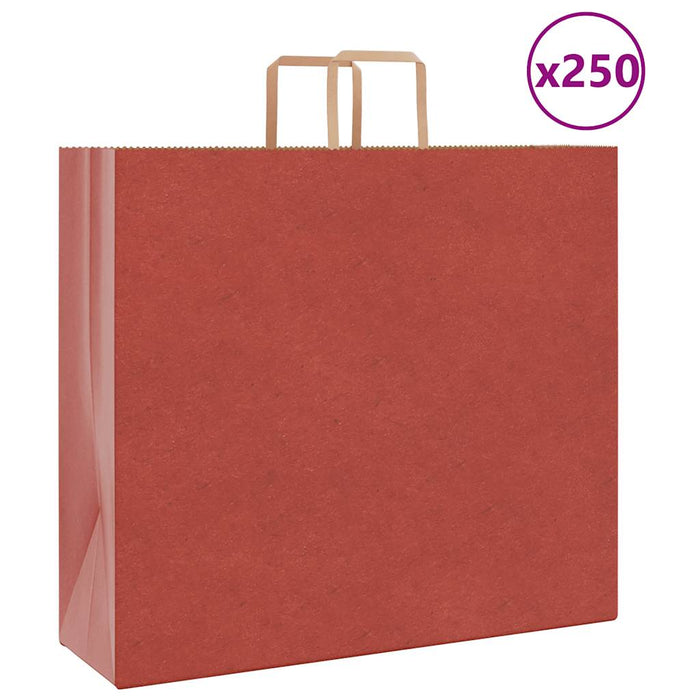 Pungi de hârtie 250 buc cu mânere roșii 54x15x49 cm - WALTI WALTI