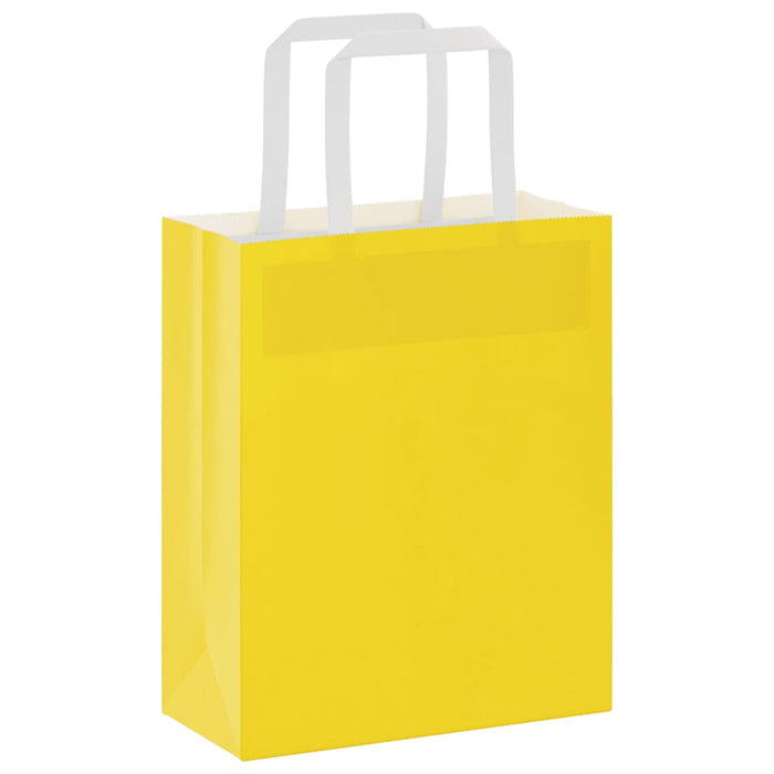 Pungi de hârtie 50 buc cu mânere galbene 18x8x22 cm - WALTI WALTI