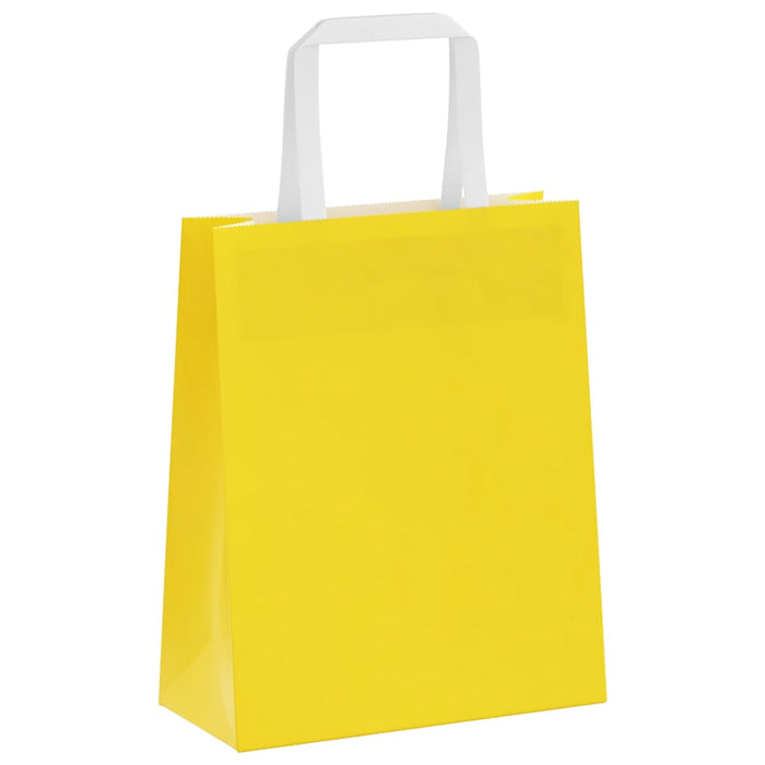 Pungi de hârtie 50 buc cu mânere galbene 18x8x22 cm - WALTI WALTI