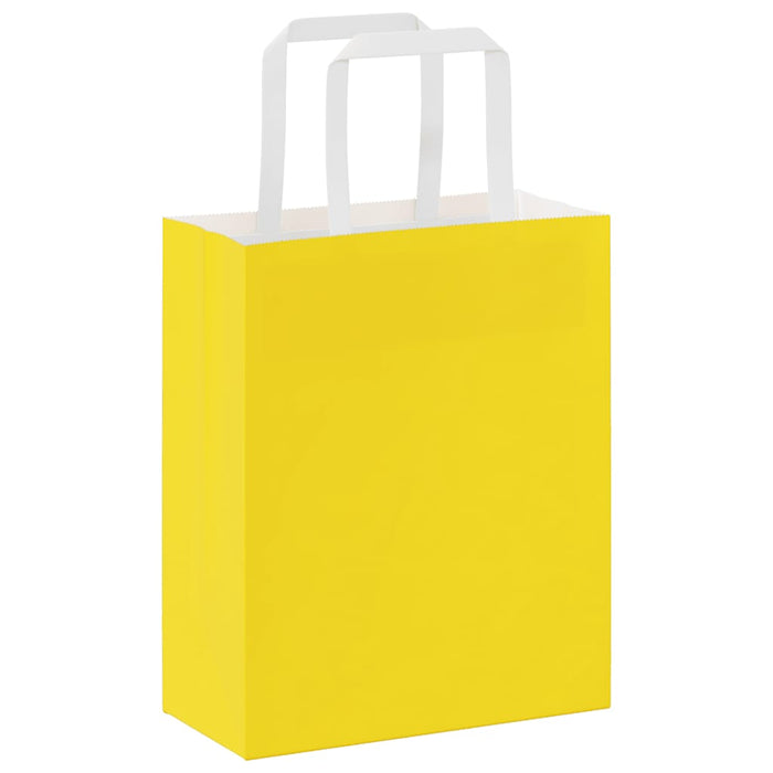 Pungi de hârtie 50 buc cu mânere galbene 18x8x22 cm - WALTI WALTI