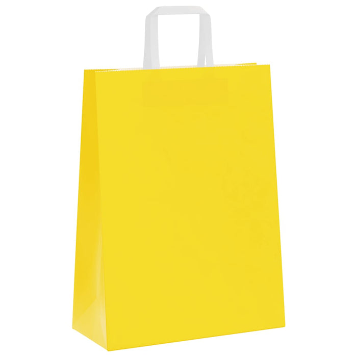Pungi de hârtie 50 buc cu mânere galbene 26x12x35 cm - WALTI WALTI
