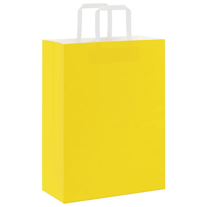 Pungi de hârtie 50 buc cu mânere galbene 26x12x35 cm - WALTI WALTI