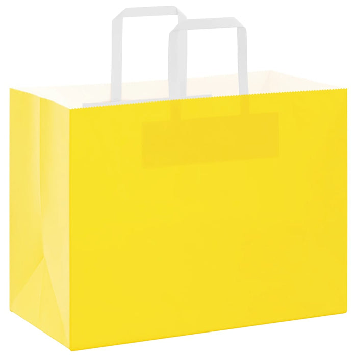 Pungi de hârtie 50 buc cu mânere galbene 32x17x25 cm - WALTI WALTI