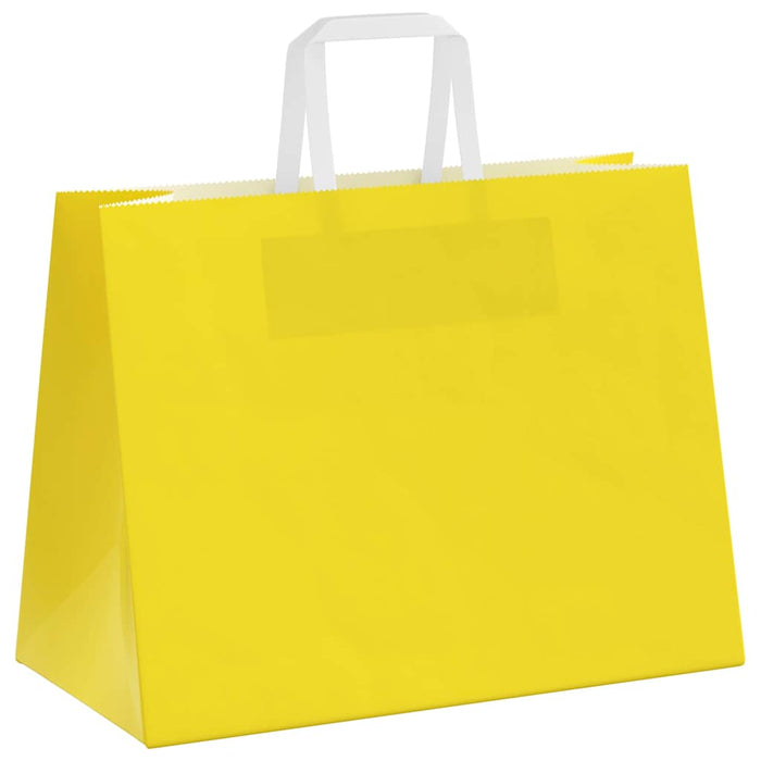 Pungi de hârtie 50 buc cu mânere galbene 32x17x25 cm - WALTI WALTI