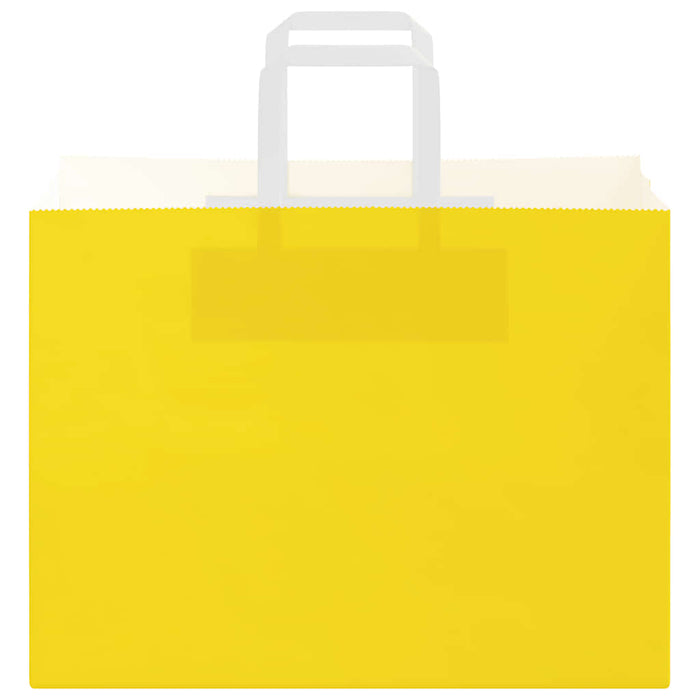 Pungi de hârtie 50 buc cu mânere galbene 32x17x25 cm - WALTI WALTI