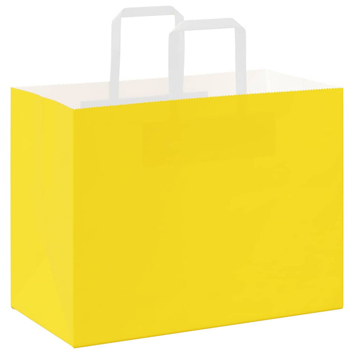 Pungi de hârtie 50 buc cu mânere galbene 32x17x25 cm - WALTI WALTI