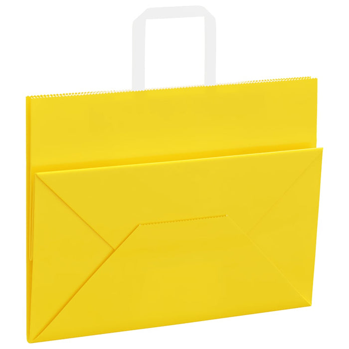 Pungi de hârtie 50 buc cu mânere galbene 32x17x25 cm - WALTI WALTI