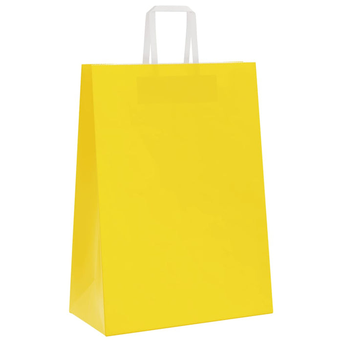 Pungi de hârtie 50 buc cu mânere galbene 32x17x44 cm - WALTI WALTI