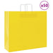 Pungi de hârtie 50 buc cu mânere galbene 54x15x49 cm - WALTI WALTI