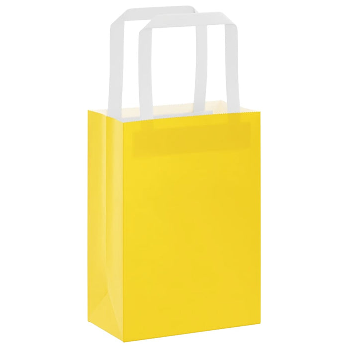 Pungi de hârtie 250 buc cu mânere galbene 15x8x21 cm - WALTI WALTI