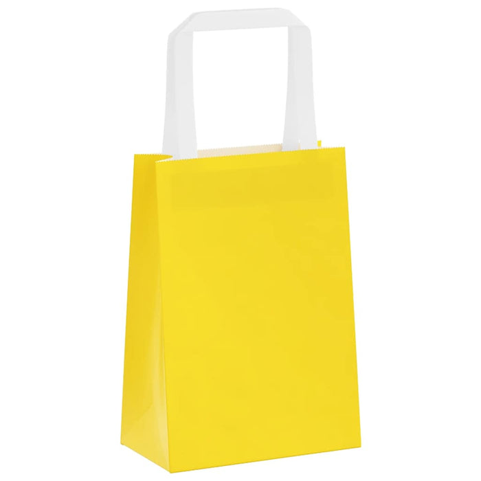Pungi de hârtie 250 buc cu mânere galbene 15x8x21 cm - WALTI WALTI