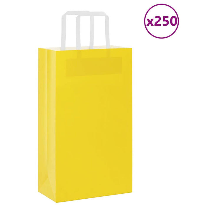 Pungi de hârtie 250 buc cu mânere galbene 21x11x36 cm - WALTI WALTI