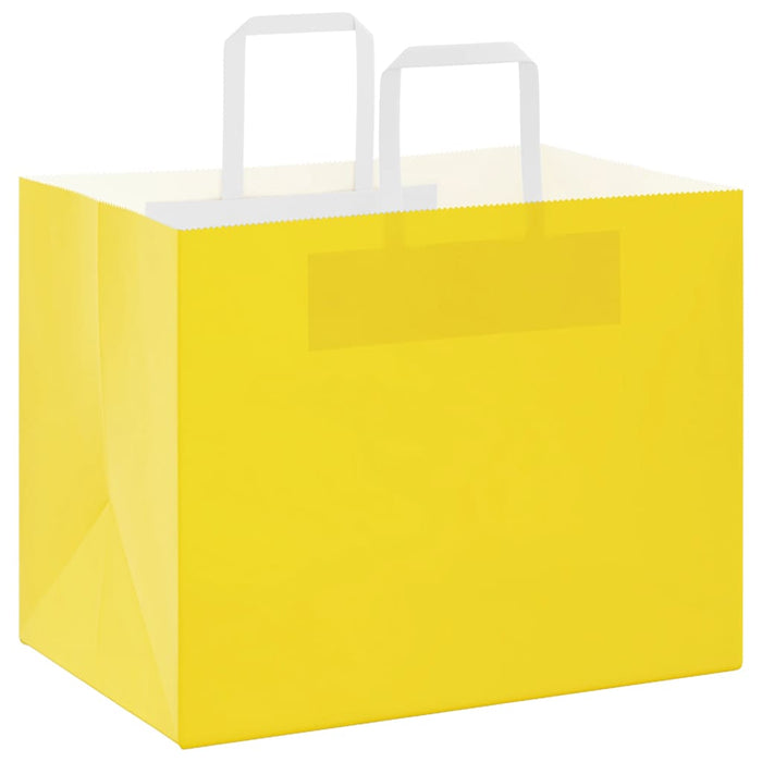 Pungi de hârtie 250 buc cu mânere galbene 32x22x24 cm - WALTI WALTI