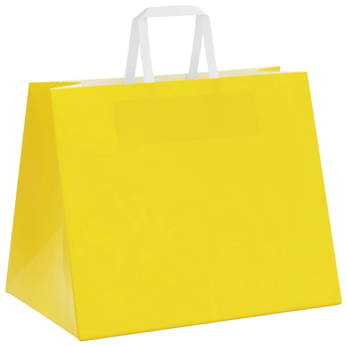 Pungi de hârtie 250 buc cu mânere galbene 32x22x24 cm - WALTI WALTI