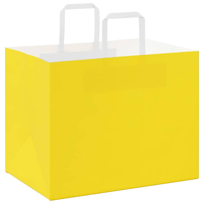 Pungi de hârtie 250 buc cu mânere galbene 32x22x24 cm - WALTI WALTI