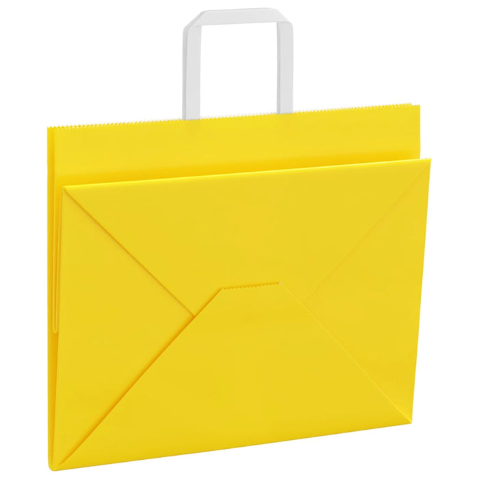 Pungi de hârtie 250 buc cu mânere galbene 32x22x24 cm - WALTI WALTI