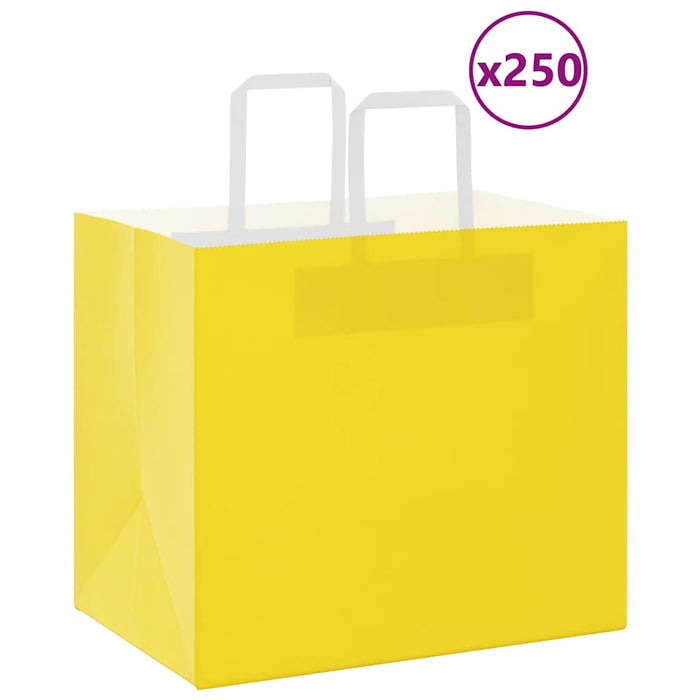 Pungi de hârtie 250 buc cu mânere galbene 32x22x28 cm - WALTI WALTI