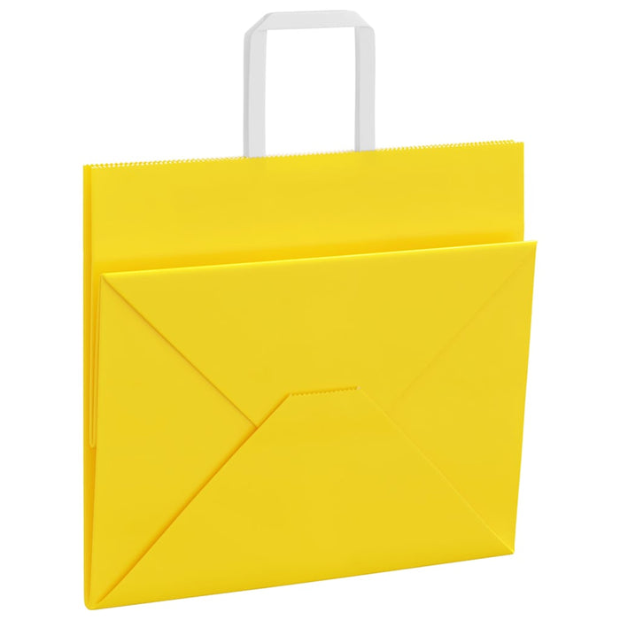 Pungi de hârtie 250 buc cu mânere galbene 32x22x28 cm - WALTI WALTI